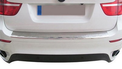 Накладка на задний бампер  (нерж.) 1 шт загибом  BMW (бмв) X - 5 2007 - 2009 ― PEARPLUS.ru